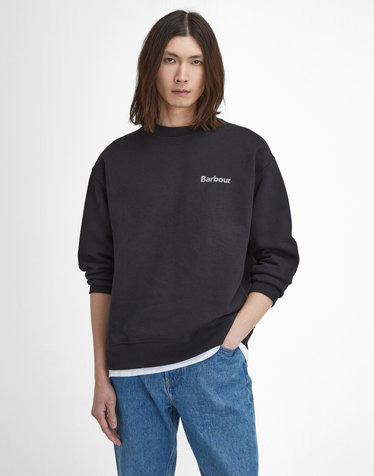 남성 블랙 Brushed Nicholas OS Crew Neck 스웻셔츠