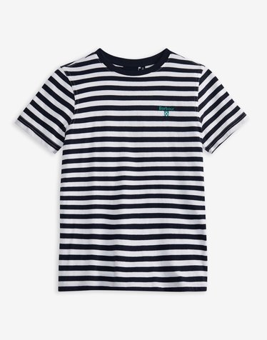 [Barbour Kids] 키즈 네이비 Finley 코튼 반팔 티셔츠