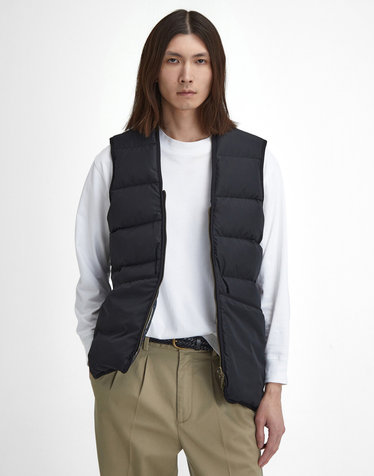 남성 블랙 Reversible 다운 푸퍼 베스트