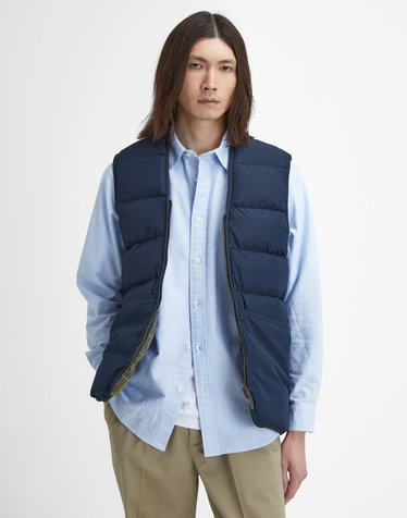 남성 네이비 Reversible 다운 푸퍼 베스트