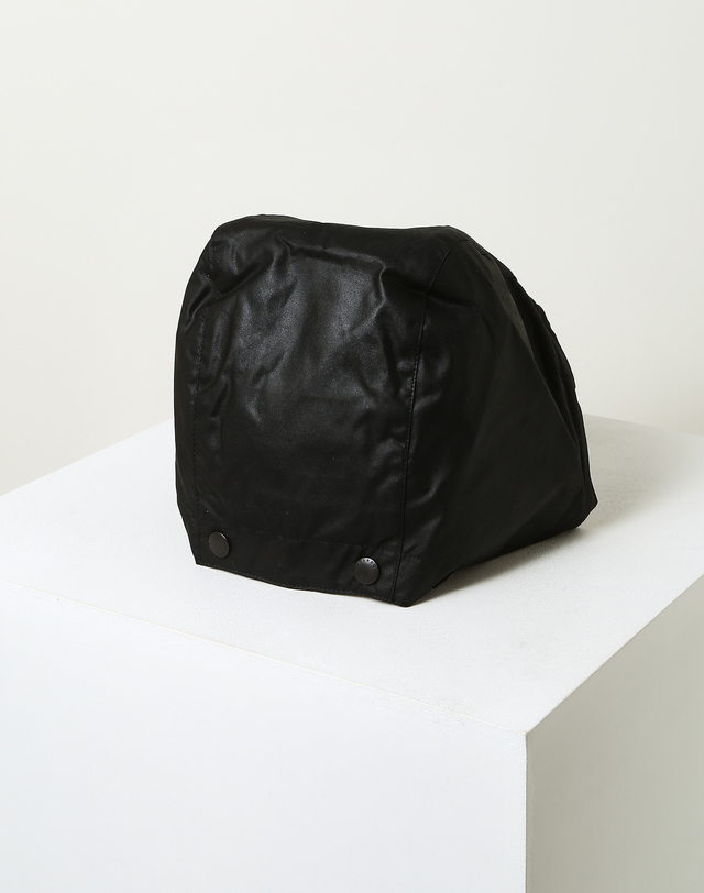 바버 남성 블랙 Waxed Cotton 후드 착용컷