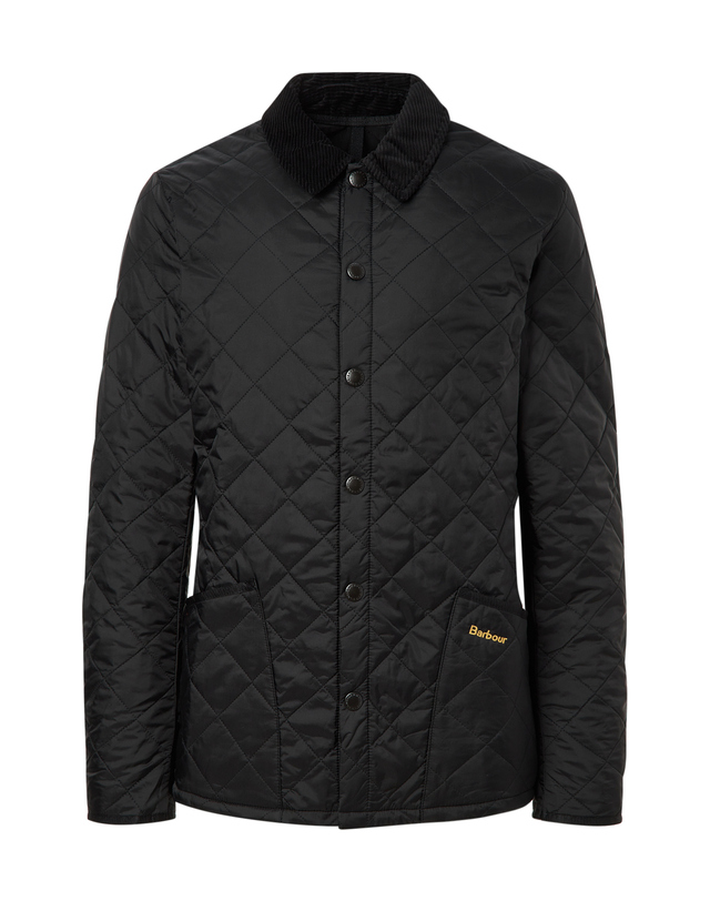 바버 남성 블랙 Heritage Liddesdale 퀼팅 자켓 착용컷