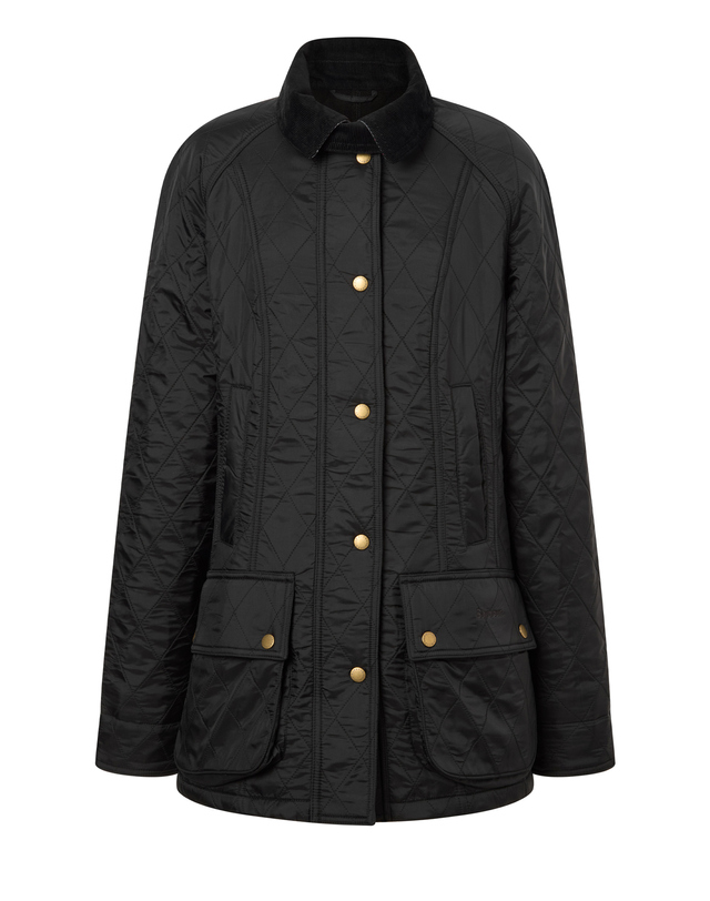 바버 여성 블랙 Beadnell Polarquilt 비드넬 폴라퀼트 자켓 착용컷