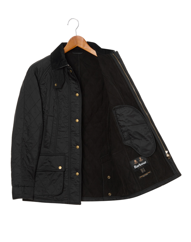 바버 여성 블랙 Beadnell Polarquilt 비드넬 폴라퀼트 자켓 착용컷