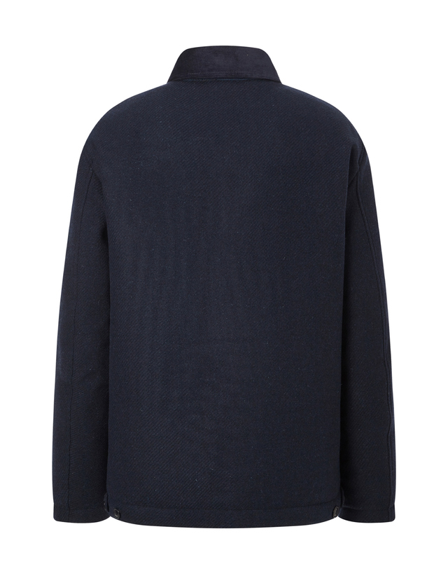 바버 남성 네이비 Foulton Wool 자켓 착용컷