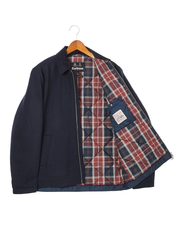 바버 남성 네이비 Foulton Wool 자켓 착용컷