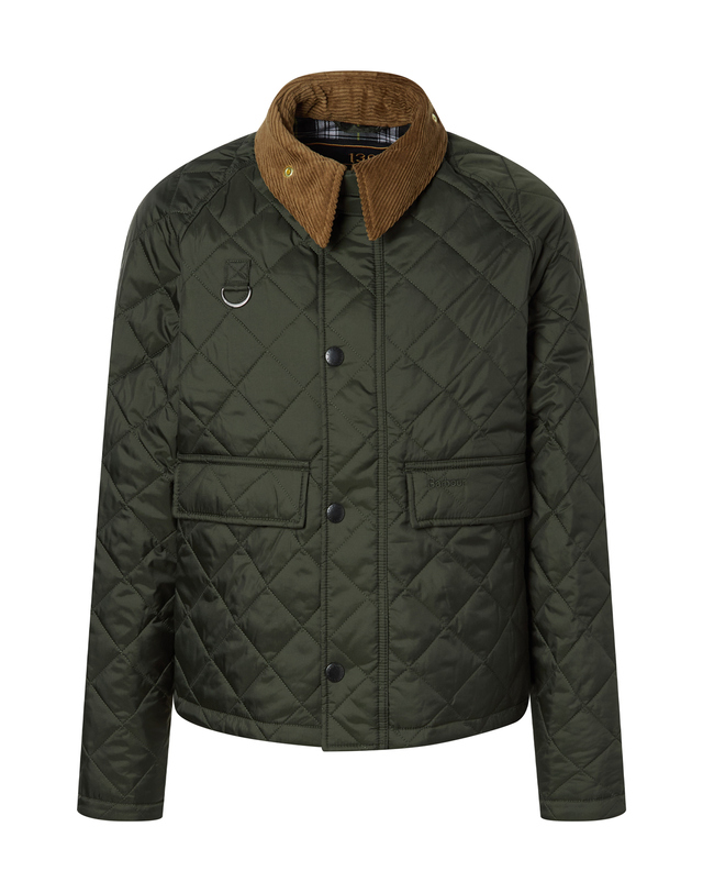 바버 [Barbour130주년] 남성 카키 130th Anniversary Spey 스페이 퀼팅 자켓 진한 초록 착용컷