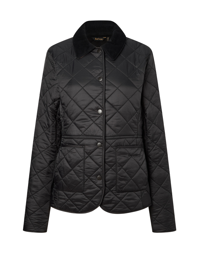 바버 [BEST] 여성 블랙 Deveron Polarquilt 폴라퀼트 자켓 착용컷