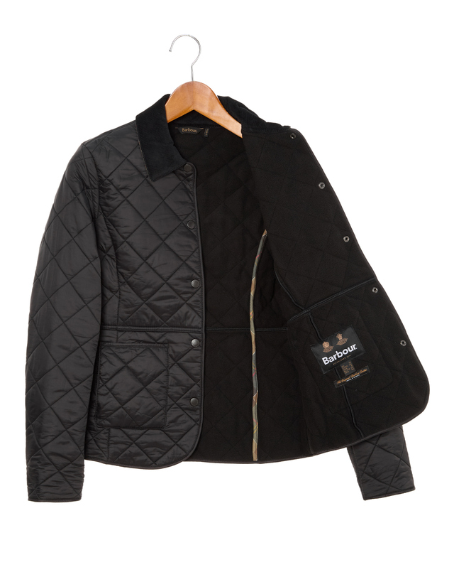 바버 [BEST] 여성 블랙 Deveron Polarquilt 폴라퀼트 자켓 착용컷