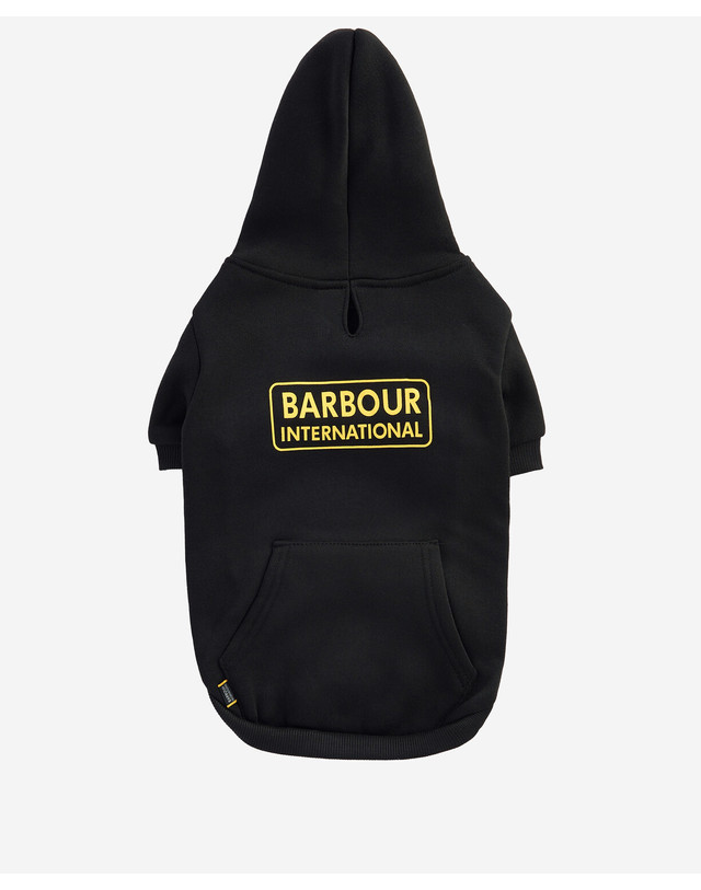 바버 [Barbour Dog] 블랙B.Intl Hooded 애견 코트 착용컷
