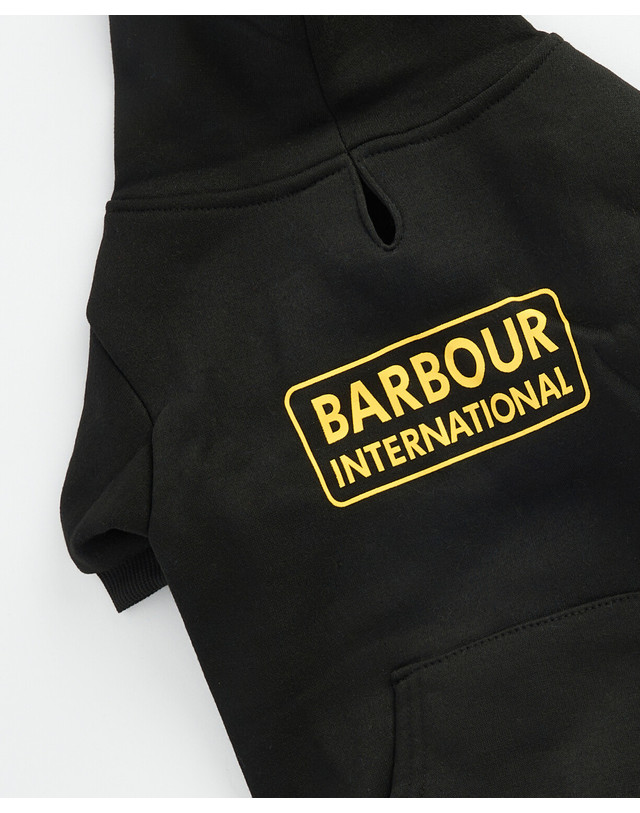 바버 [Barbour Dog] 블랙B.Intl Hooded 애견 코트 착용컷