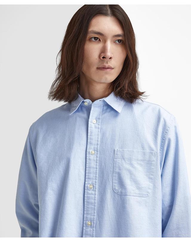 바버 남성 블루 Dunand OS 옥스포드 셔츠 착용컷