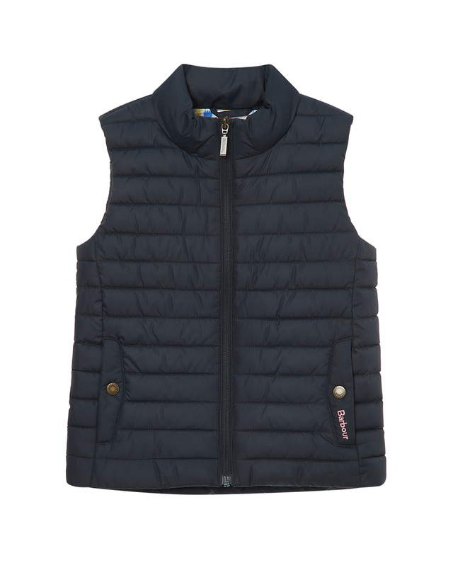 바버 [Barbour Kids] 키즈 네이비 Girls Glasney 베스트 착용컷