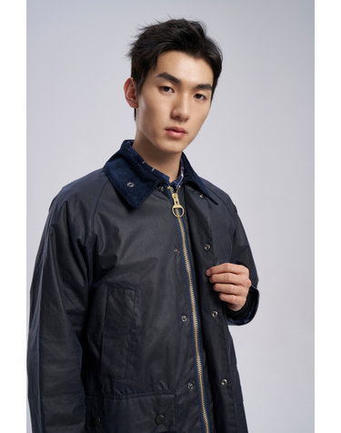 남성 네이비 Bedale 비데일 왁스 자켓
