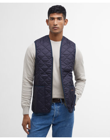 남성 네이비 Waistcoat/Zip-In 퀼팅 베스트