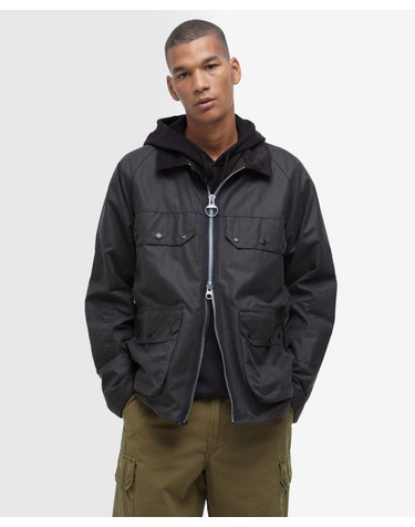 남성 차콜 Re-Engineered Short Bedale 비데일 왁스 자켓