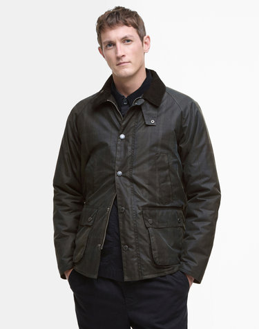 남성 브라운 Modern Check Bedale 비데일 왁스 자켓