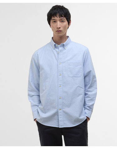 남성 블루 Striped Dunand OS Fit 옥스포드 셔츠