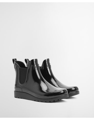 [Barbour x Alexa] 여성 블랙 Lou Wedge 레인부츠