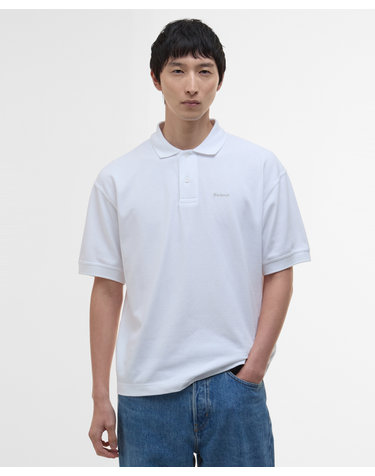 남여공용 화이트 Hexham 오버핏 폴로 셔츠