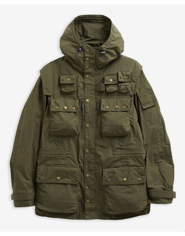 바버 [BEST SALE][Barbour X Tokihito] 남성 카키 Field Utility 캐주얼 자켓 초록 착용컷