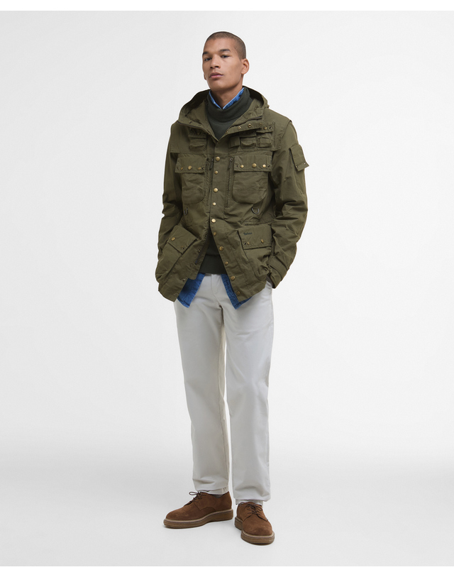 바버 [BEST SALE][Barbour X Tokihito] 남성 카키 Field Utility 캐주얼 자켓 초록 착용컷