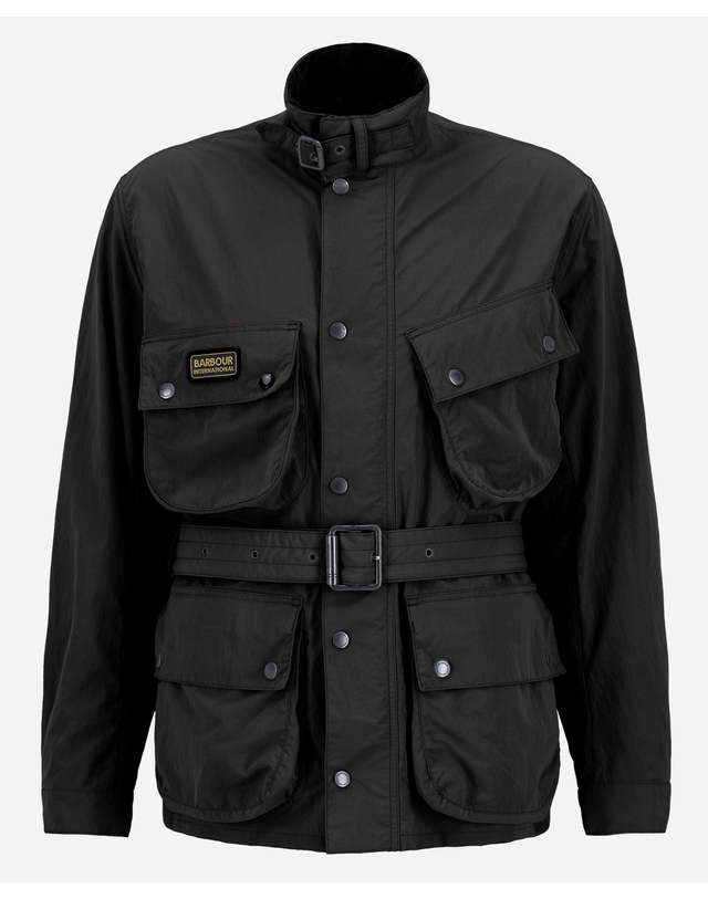바버 남성 블랙 B.Intl Contemporary A7 샤워프루프 자켓 착용컷
