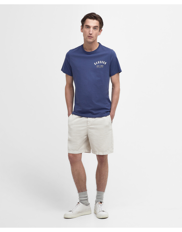 바버 남여공용 블루 Preppy 티셔츠 밝은 블루 착용컷
