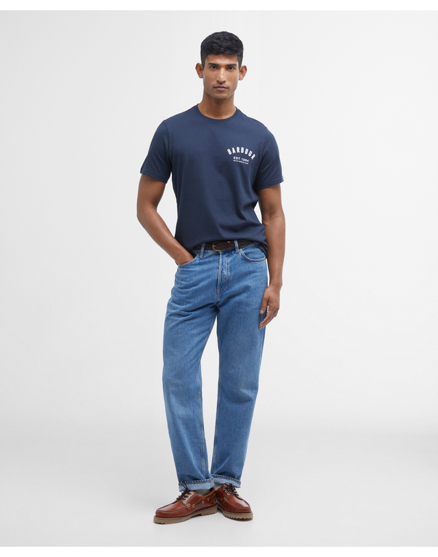 바버 남여공용 네이비 Preppy 티셔츠 착용컷