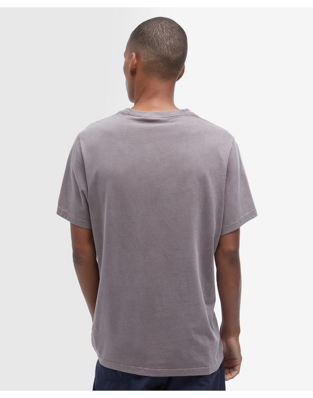 바버 남여공용 퍼플 Hickling Tailored Fit 티셔츠 착용컷
