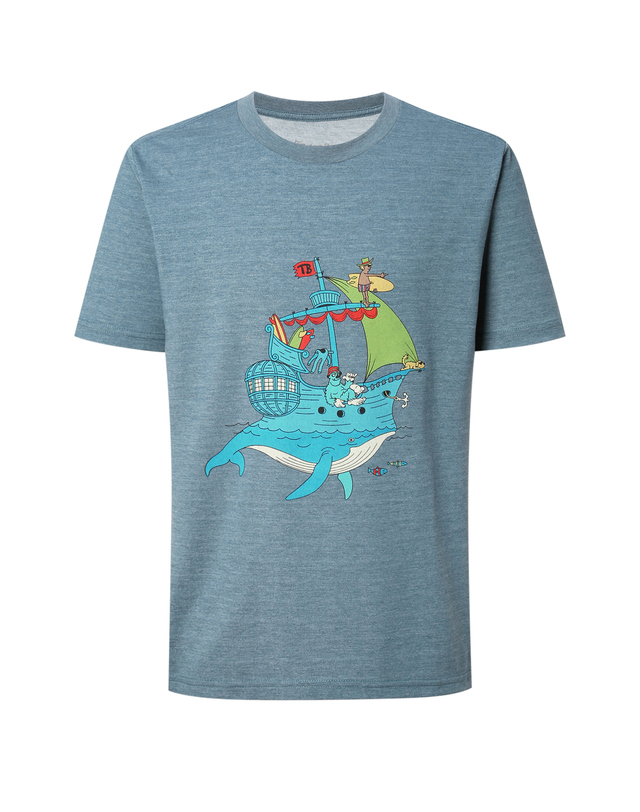 티톤 브로스 Whale shipTee 밝은 블루 착용컷