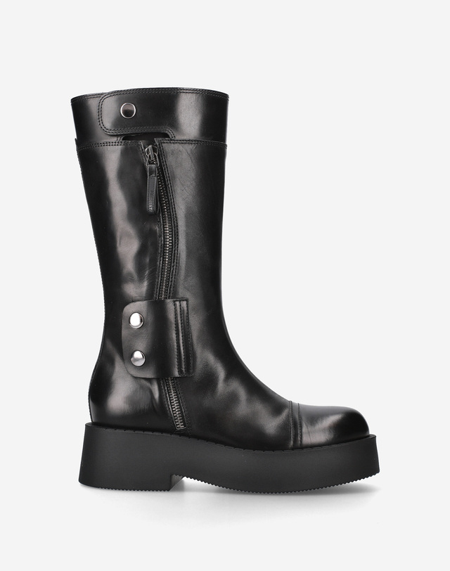 프리미아타 [HIGH BOOTS] 블랙 여성 HIGH BOOTS 롱 부츠 착용컷