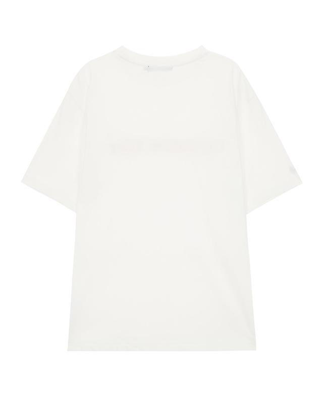 핸즈인더포켓 핸즈 인 더 포켓 UNISEX EMBROIDERY LETTERING T-SHIRT WHITE 흰색 착용컷