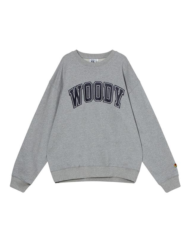핸즈인더포켓 핸즈 인 더 포켓 [토이스토리] WOODY ARCH LOGO SWEATSHIRTS_MELANGE GREY 그레이 착용컷