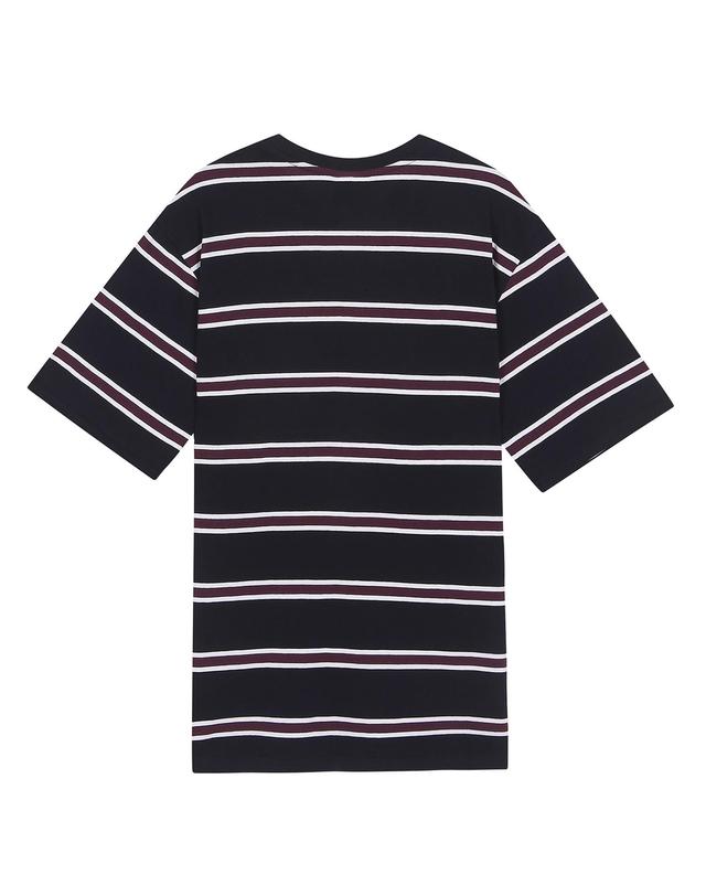 배드 팩토리 [배드팩토리] BAD FACTORY STRIPE RUBBER LOGO TEE 네이비 / 반팔티셔츠 착용컷