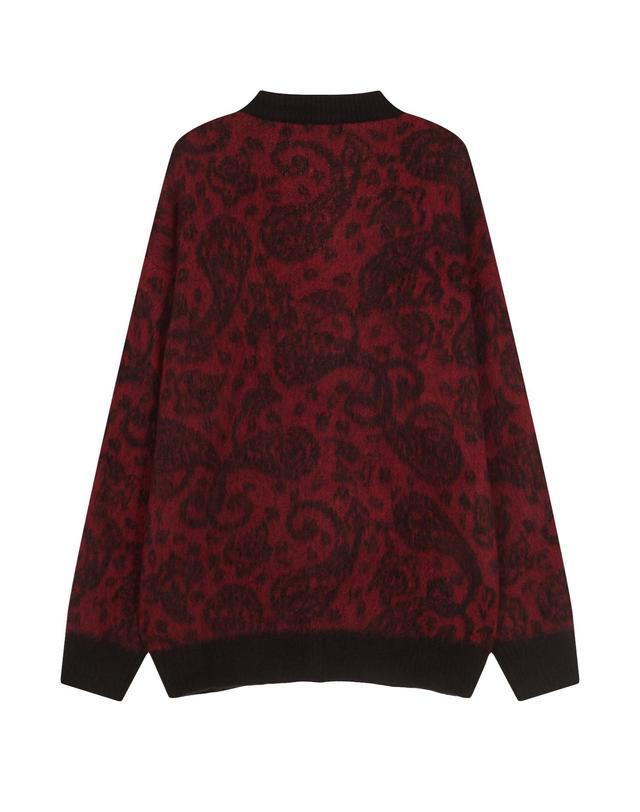 배드 팩토리 헤어리 페이즐리 가디건 레드 (HAIRY PAISLEY CARDIGAN RED) 착용컷