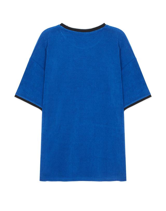 배드 팩토리 OVERSIZED TYPO LOGO TERRY TEE BLUE 블루 착용컷