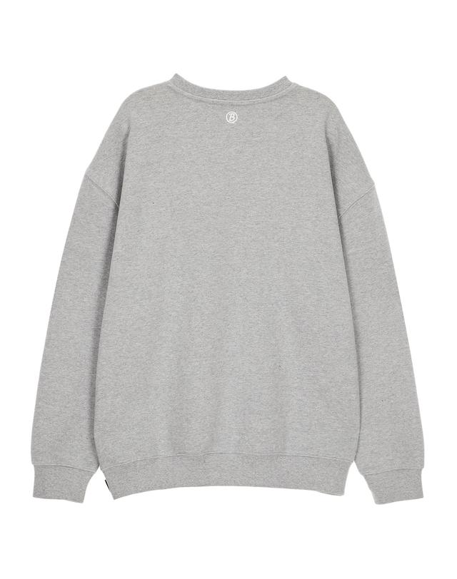 배드 팩토리 오발 로고 크루넥 그레이 (OVAL LOGO CREWNECK GREY) 착용컷