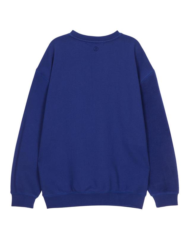 배드 팩토리 리버스 테리 패널드 크루넥 블루 (REVERSE TERRY PANELLED CREWNECK BLUE) 착용컷