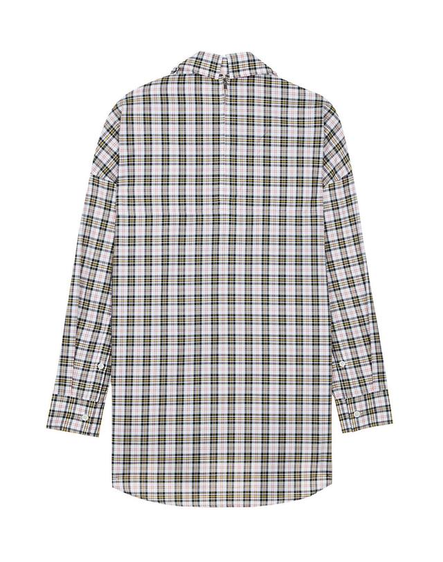 라움 티비 [TIBI] 아이보리 스트랩 면 긴팔블라우스 MULTI COLOR 착용컷