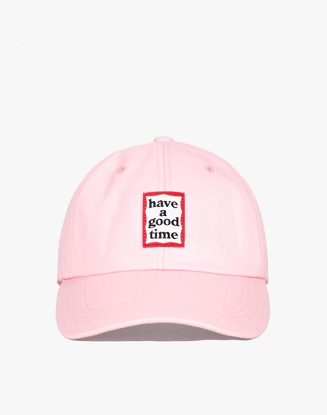 해브 어 굿 타임 [해브어굿타임] HAVE A GOOD TIME FRAME BALL CAP LIGHT PINK 밝은 핑크 착용컷