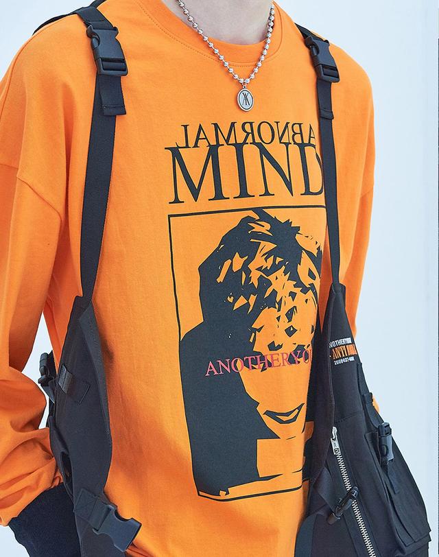 어나더유스 [어나더유스] ANOTHERYOUTH PRINTING LONG SLEEVE ORANGE 오렌지 착용컷