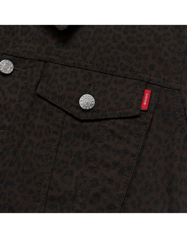 키르시 [즉시배송] FITTED TRUCKER JACKET HS [LEOPARD] / 핏 트러커 자켓 레오파드 브라운 착용컷