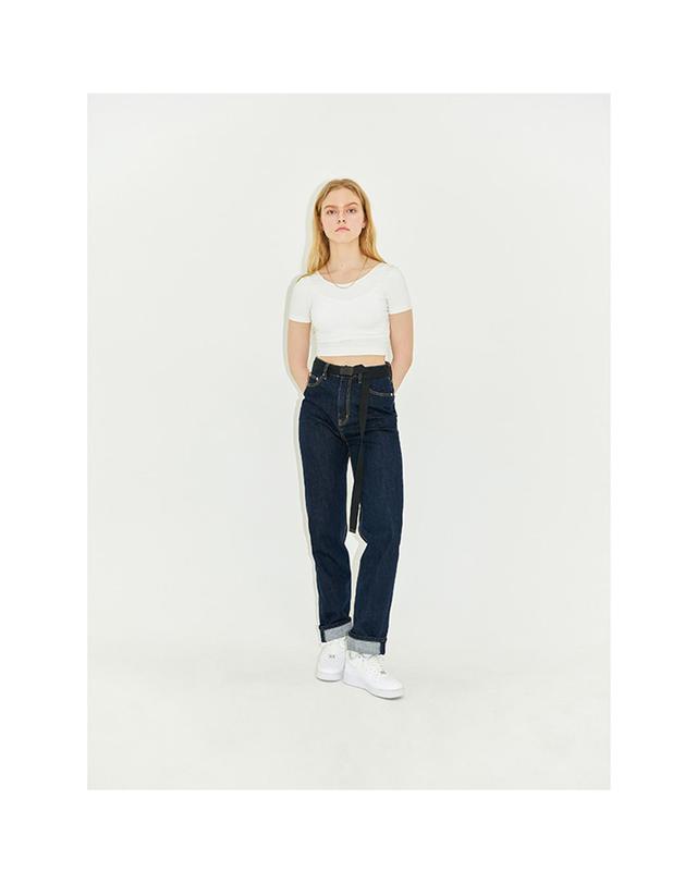 키르시 [즉시배송]WIDE SLIM PANTS HS [BLUE] / 와이드 슬림 팬츠 HS 블루 진한 블루 상세