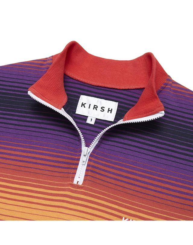 키르시 STRIPE ZIPUP T-SHIRT HS [RED] 레드 착용컷