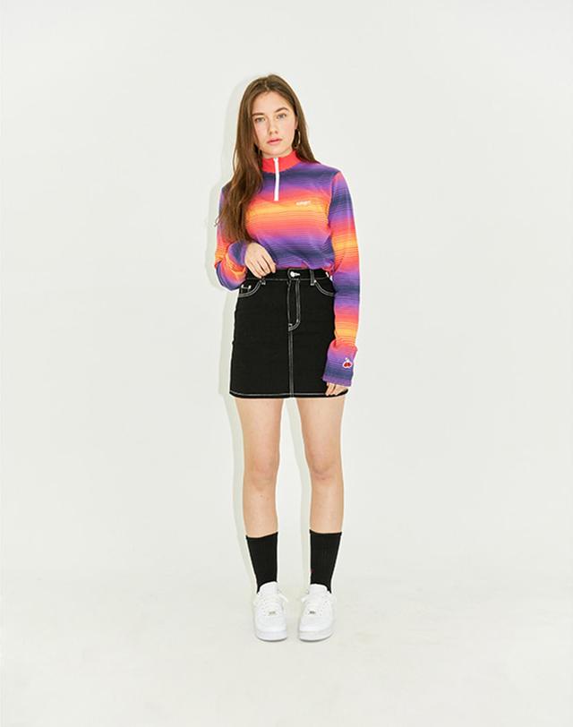 키르시 STRIPE ZIPUP T-SHIRT HS [RED] 레드 상세