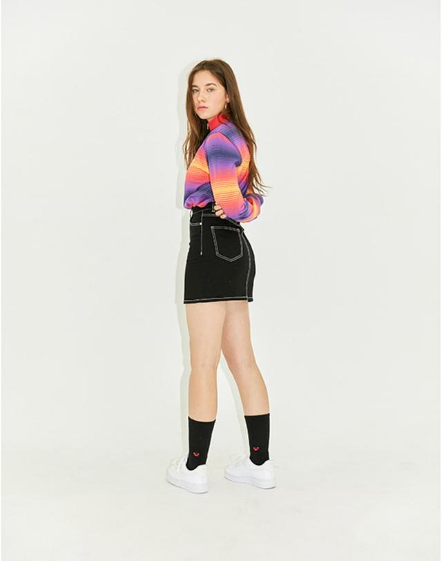 키르시 STRIPE ZIPUP T-SHIRT HS [RED] 레드 상세