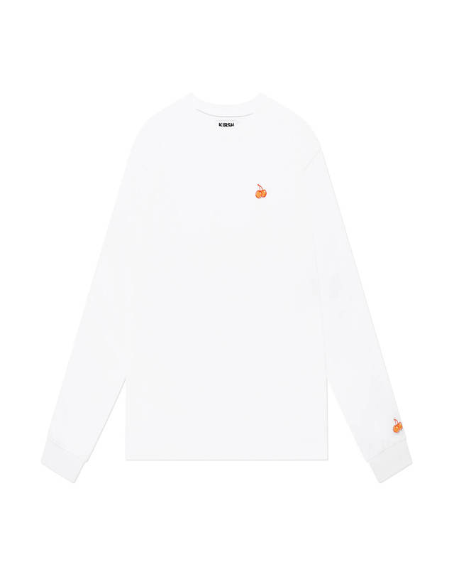 키르시 스몰 체리 롱 슬리브 티셔츠 KA [화이트] 흰색 착용컷