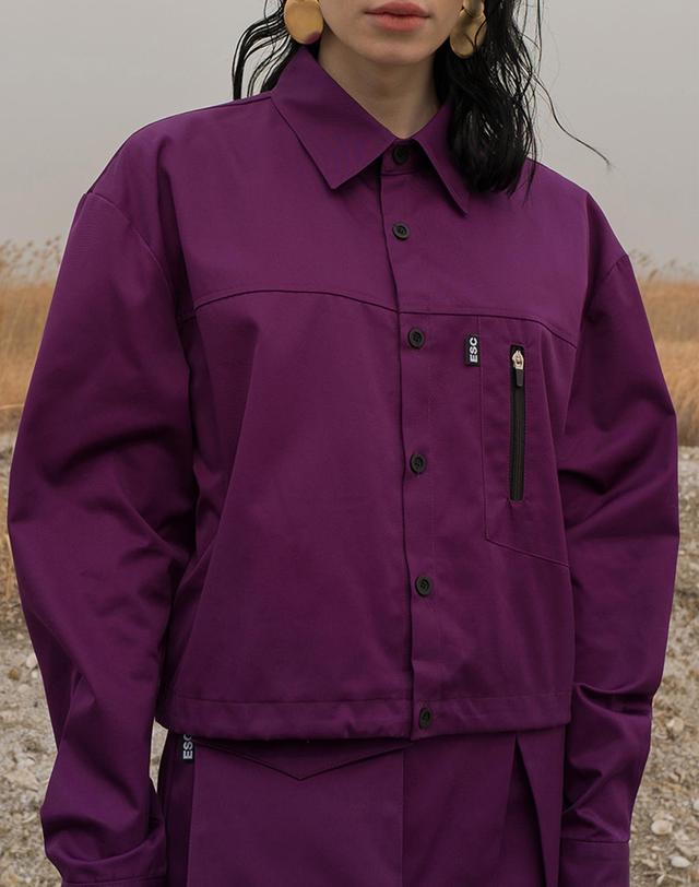 이에스씨 스튜디오 ESC STUDIO String crop shirt(Purple) 퍼플 착용컷