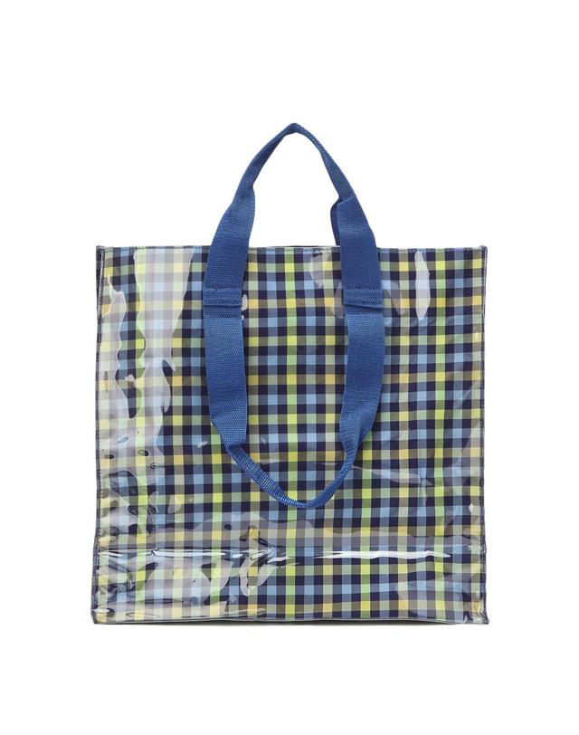라움 애틱 앤드 반 [ATTIC AND BARN]블루 체크 토트백 MULTI COLOR 착용컷